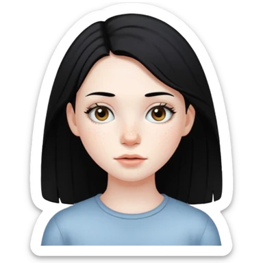 Weird Girl with black hair sticker