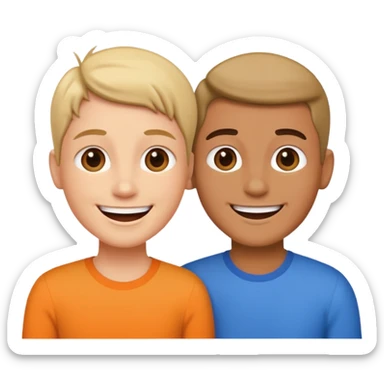 same-sex couple talking to each other, simple and clear sticker