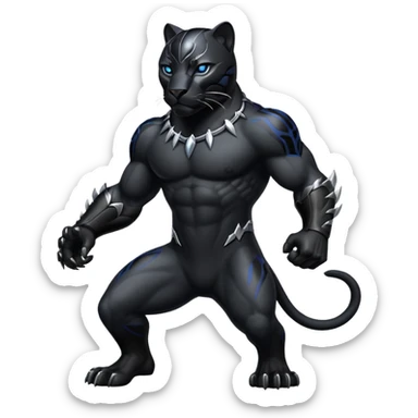 Black winged panter sticker