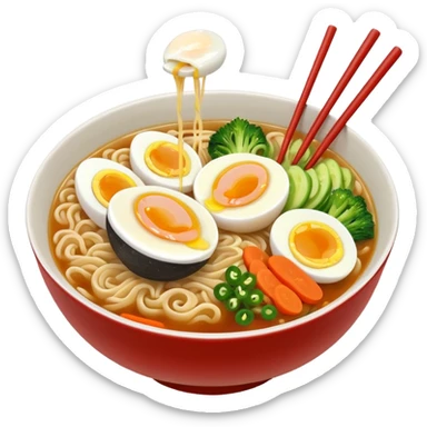 ramen bowl with one chopstick sticker