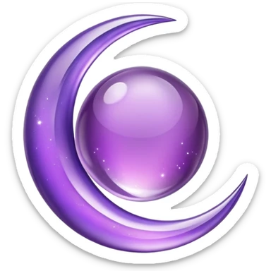 Crescent Moon shaped amethyst jewel sticker