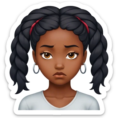 Beautiful black girl sulking sticker