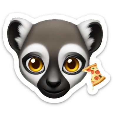Lemur with pizza sticker