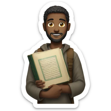Man holding quran  sticker