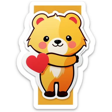 Hugging for Valentine’s Day sticker