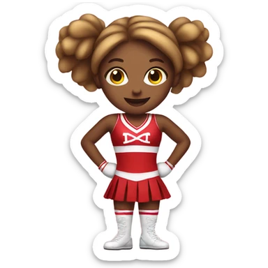 Cheerleader with hearts sticker
