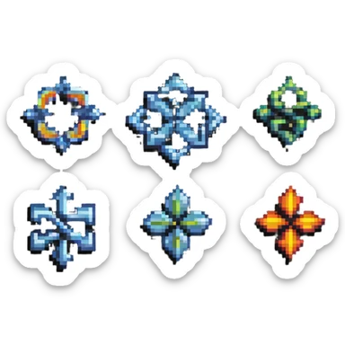 four elements symbols sticker