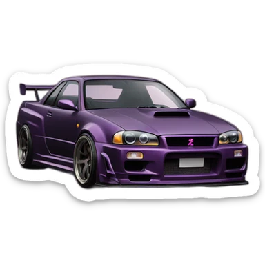 kuromi in gtr r34 sticker