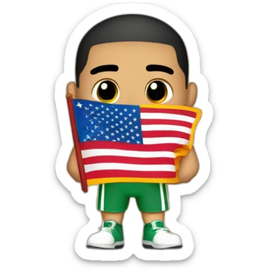 Jayson tatum with a chinese flag\ sticker