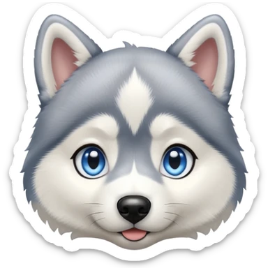 cute husky puppy face sticker
