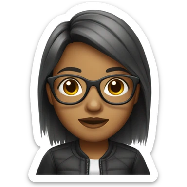 girl with glasses and yorkie sticker