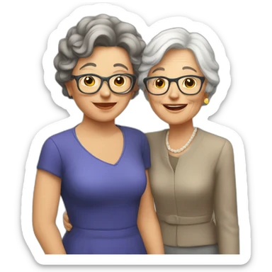 Classmates Reunion with older lady teacher sticker