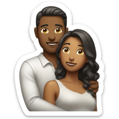 Women sitting on man's shoulder sticker