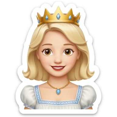 dorothy queen blonde hair, white dress sticker