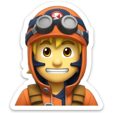 Super Mario dressed as naruto sticker