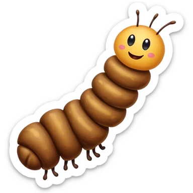 A caterpillar but made out of poop sticker