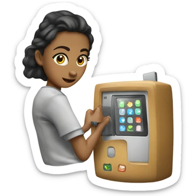 A GİRL WATCHİNG PHON sticker