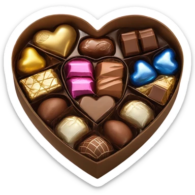 A heart shaped box of chocolates for Valentines Day  sticker