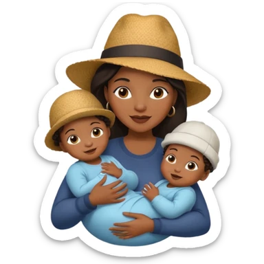 black Mother with Hats with her baby sticker
