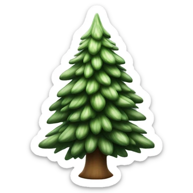  actual white fir christmas tree isolated.  sticker