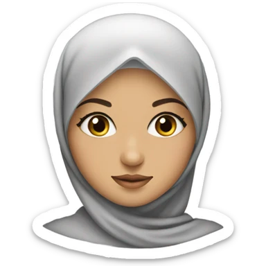 Hijabi girl with Long lash sticker