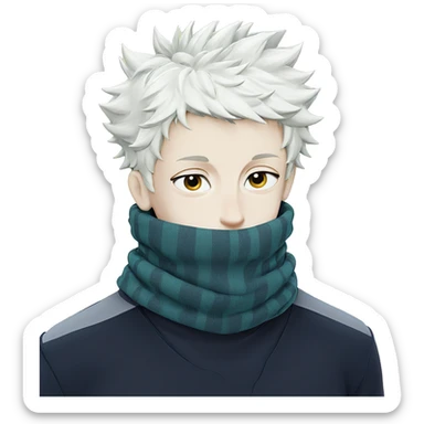 boy wearing scarf outdoors sticker