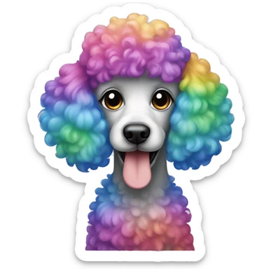 rainbow poodle sticker