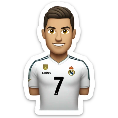Cristiano Ronaldo in real madrid number 7. apple style sticker