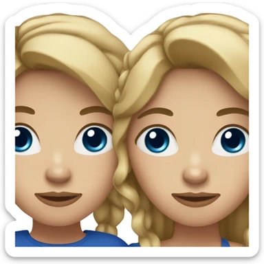 woman with brown hair and blonde ends with dark blue eyes sticker