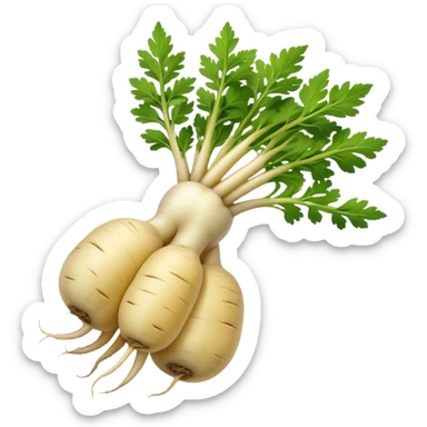 one parsnip root without green leafs sticker