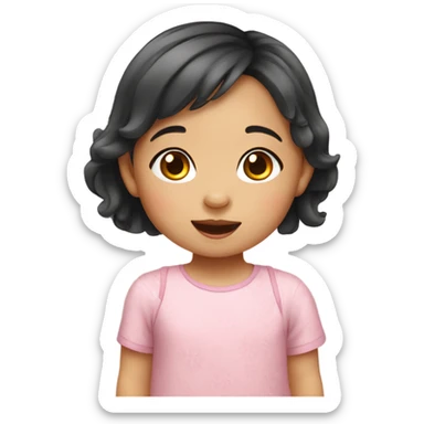 Adorable Asian toddler girl sticker