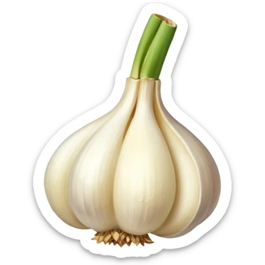 minced garlic emoji - garlic clove with minced garlic at one side sticker
