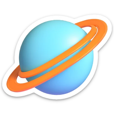 blue planet Uranus with rings sticker