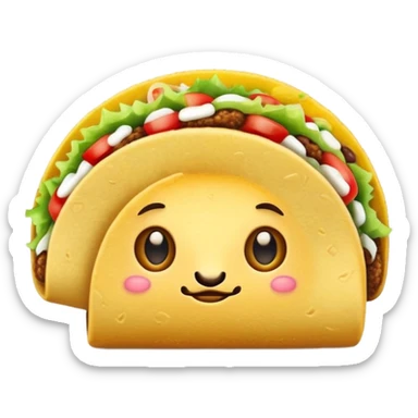 Cute taco with a face sticker