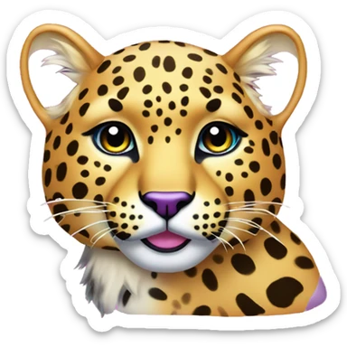 lisa frank cheetah sticker