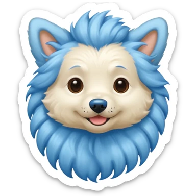 blue braided haired dog sticker