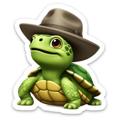 tortue avec un chapeau sticker