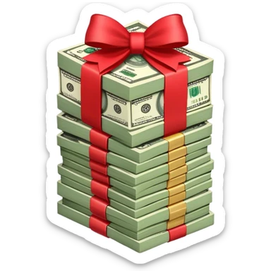 money with bow  sticker