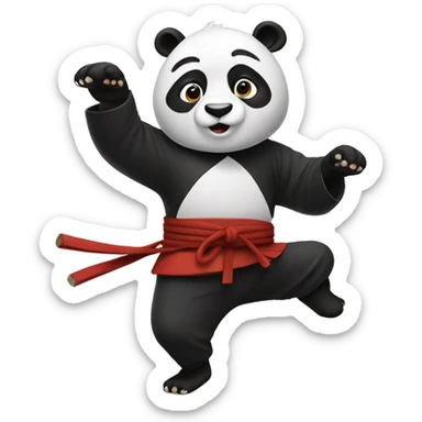Panda doing kung fu sticker