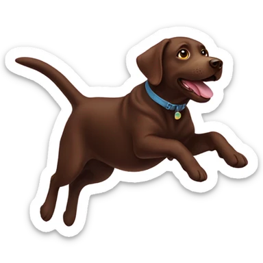 Chocolate Labrador flying sticker