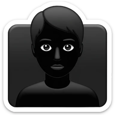 Minimalistic flat vector icon, iOS style, thin black outline on white background. Person silhouette. Black, completely monochrome, matte.  sticker