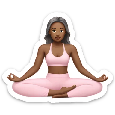 Mom yoga girl light pink clothes  sticker
