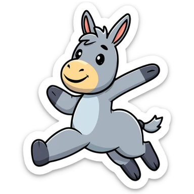 donkey flying in the air sticker