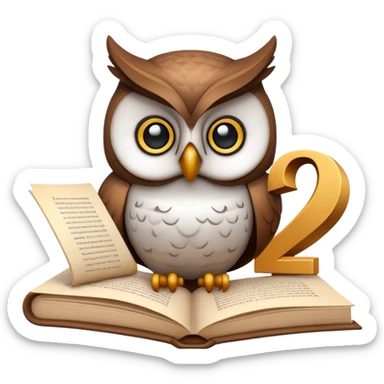 An icon featuring an ancient scroll, a thinker’s bust, and a question mark, symbolizing philosophy. The design includes a wise owl, a book, and abstract symbols, representing deep thought, ethics, and wisdom. Transparent background sticker