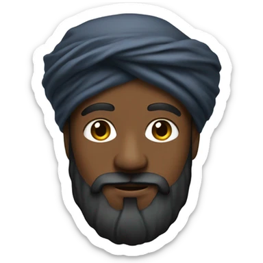 Black person who is Jewish with a turban and a beard half droid half human sticker