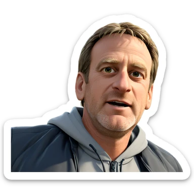 man in jacket outdoors sticker