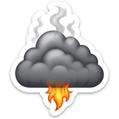 smoke due to a fire sticker