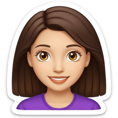 Koyu kahve sacli ela gözlü beyaz tenli guzel kiz sticker