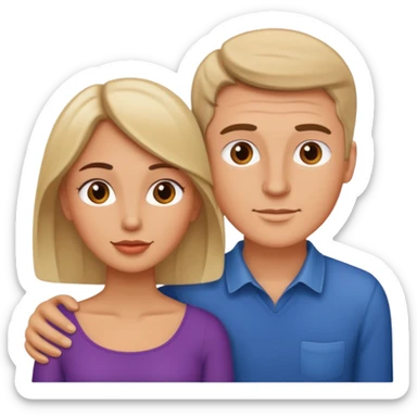 Pareja romántica el hombre blanco y la mujer morena sticker