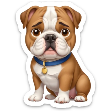 english bulldog with a postman sticker